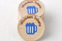 Wooden tokens printed
