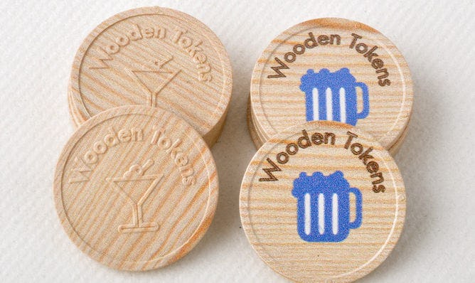 Wooden tokens mix